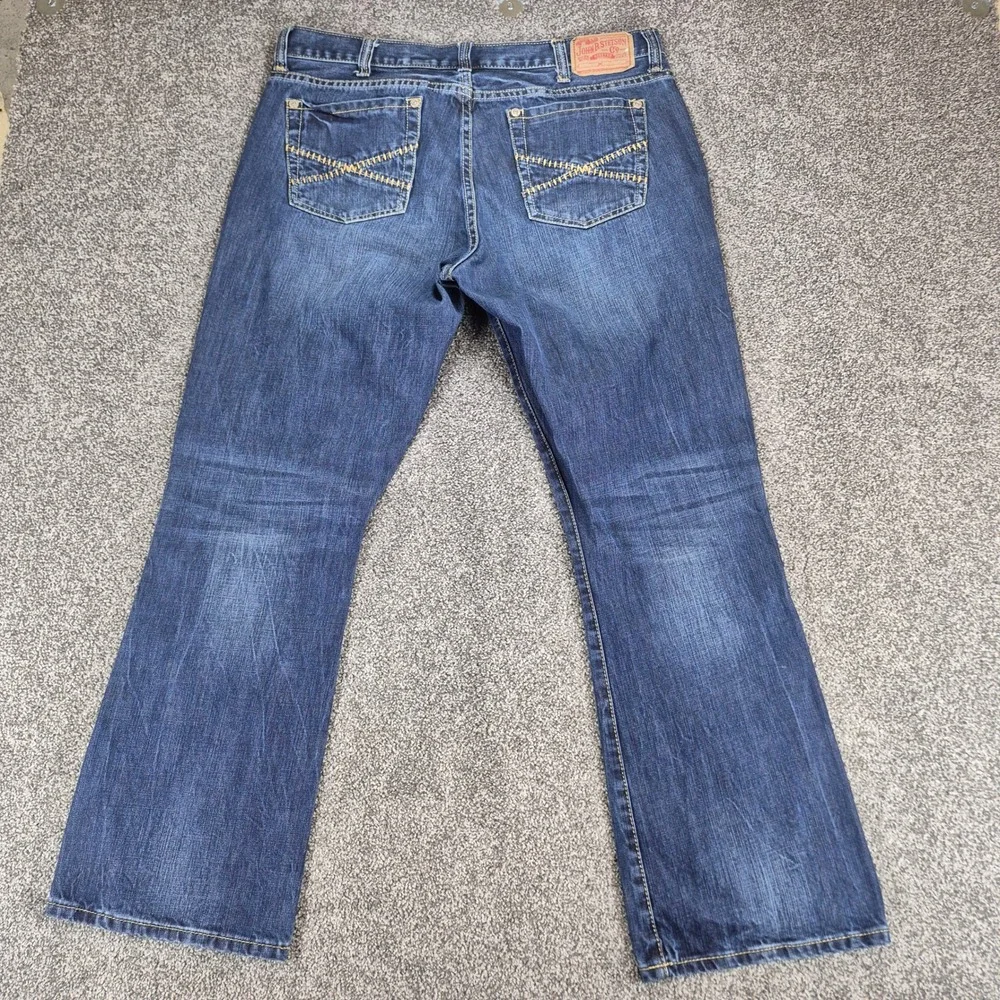 Stetson Jeans Mens 38x32 Blue 1014 Rocker Bootcut Western Denim‎